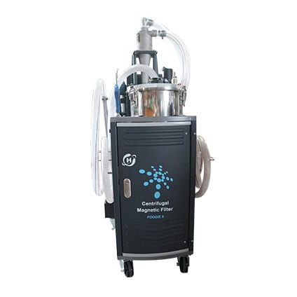 Centrifugális mágneses szűrő berendezés, ipari felhasználásra, rozsdamentes acél kivitelben.